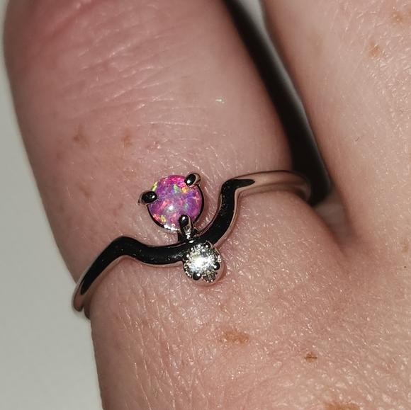 RBP6566 unspoken dreams bomb Party Ring size 9 2 seperate bands NWT fire opal - Picture 5 of 8